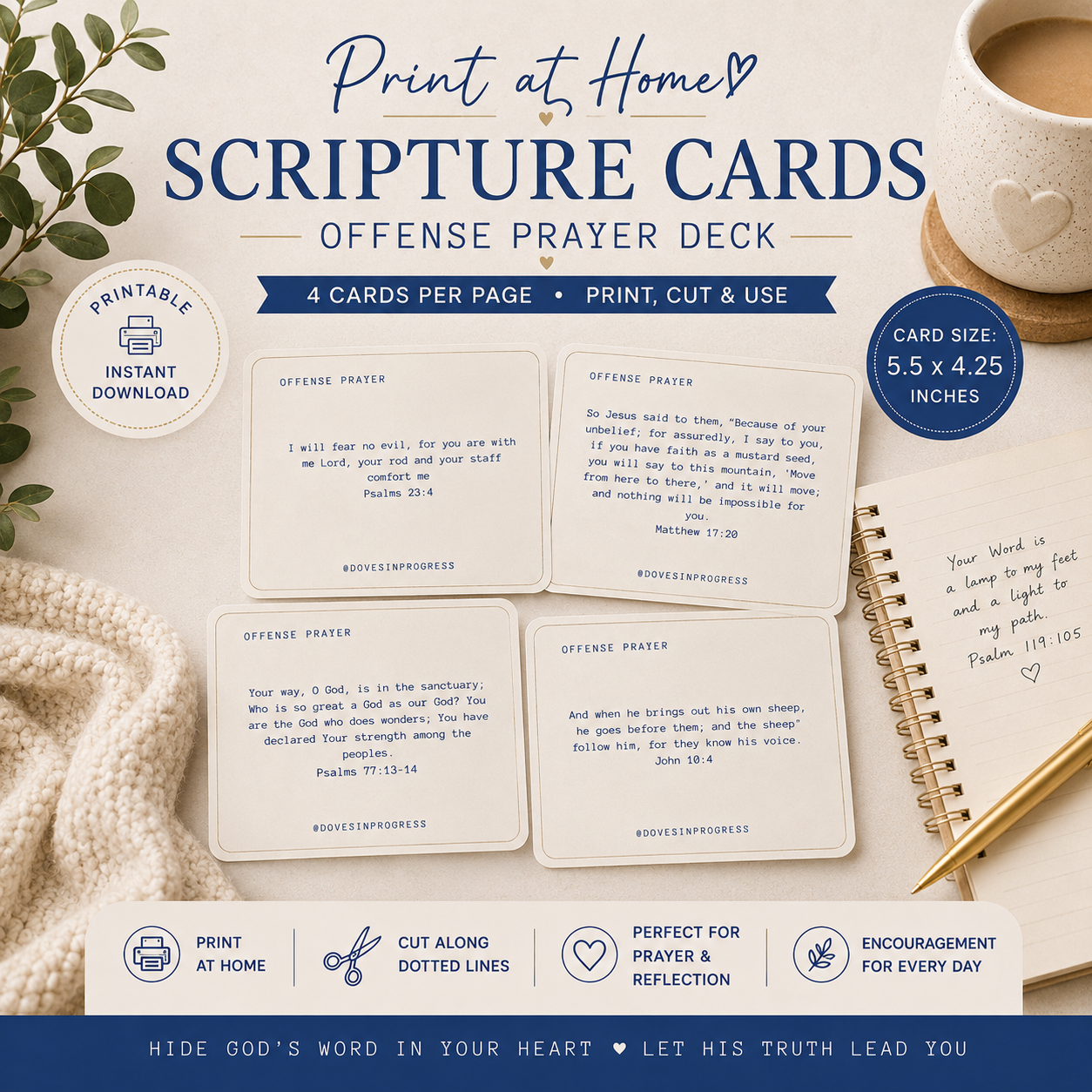 Offensive Prayer Scripture Cards
